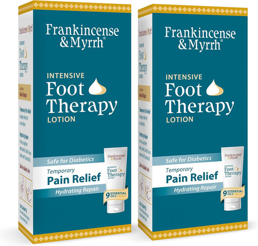 Frankincense and Myrrh Foot Pain Relief Cream - Intensive Foot Therapy Lotion - Diabetic Nerve Pain Relief Cream | Restless Leg Syndrome | Frankincense Essential Oil, 3 Ounce (2-Pack)