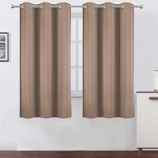LEMOMO Cappuccino Blackout Curtains 38 x 54 Inch Length/Set of 2 Curtain by Lemomo
