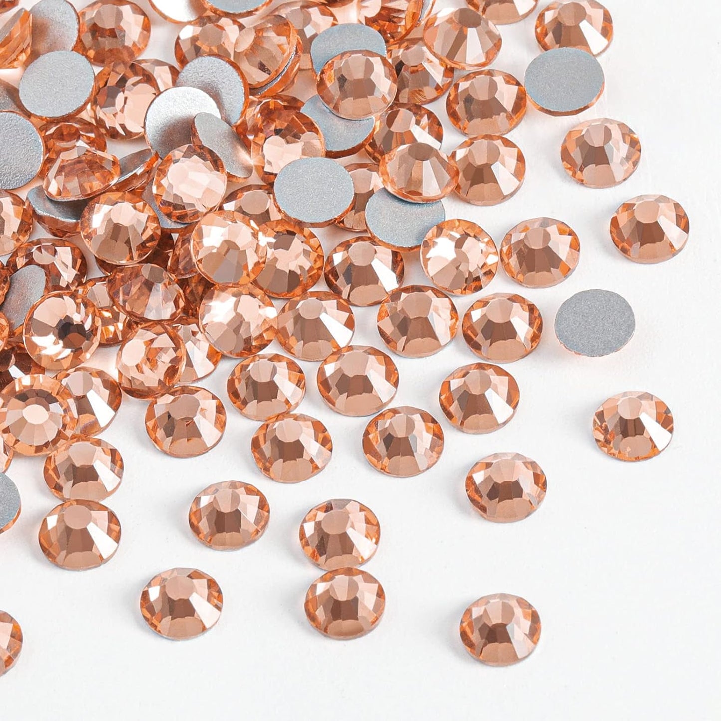 beadsland Flat Back Crystal Rhinestones Round Gems for Nail Art and Craft Glue Fix, Champagne (2.9-3.0mm) SS12/1440pcs