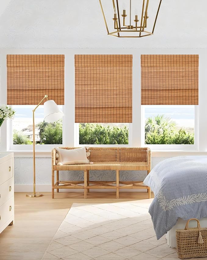 42''W X 72''H Cordless Bamboo Roman Shades - Image 9