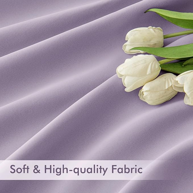 MIULEE Lilac Back Tab Blackout Curtains 102 Inch Long 2 Panels Set - Image 6