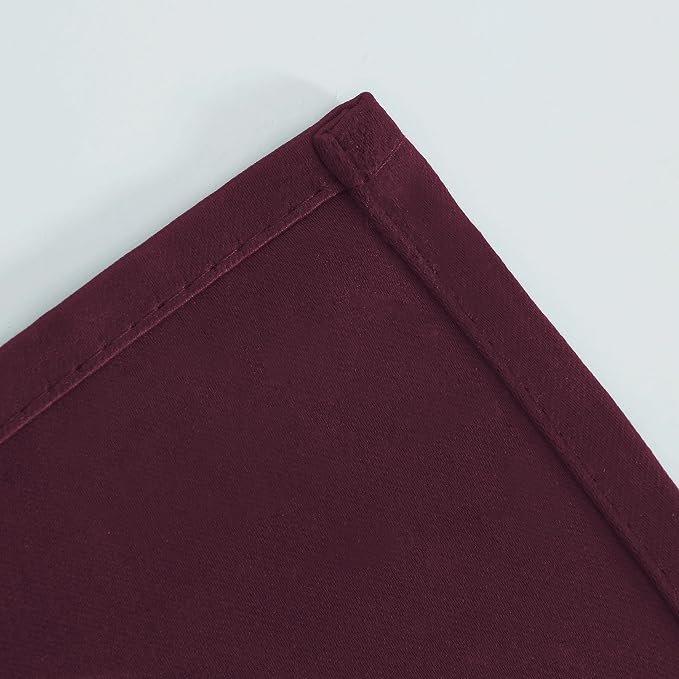 LEMOMO Burgundy Red Blackout Curtains 66 x 63 Inch Length/Set of 2 Curtain - Image 8