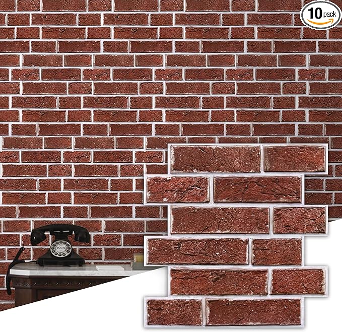 Commomy 3D Faux Brick Wall Panels Peel and Stick by CommomyDecor