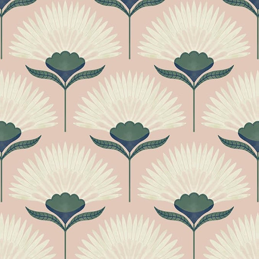 CiCiwind 17.3"×197" Pink Peel and Stick Wallpaper Floral Wall Paper Removable by CiCiwind