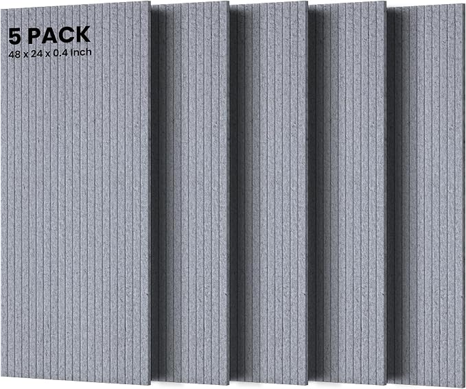 5 Pack Acoustic Panels, 47.2 x 23.6 x 0.35 Inch Sound Proof Panels by TO-TH