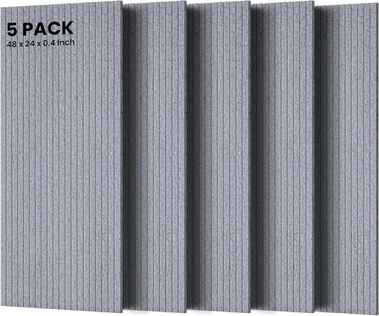 5 Pack Acoustic Panels, 47.2 x 23.6 x 0.35 Inch Sound Proof Panels by TO-TH