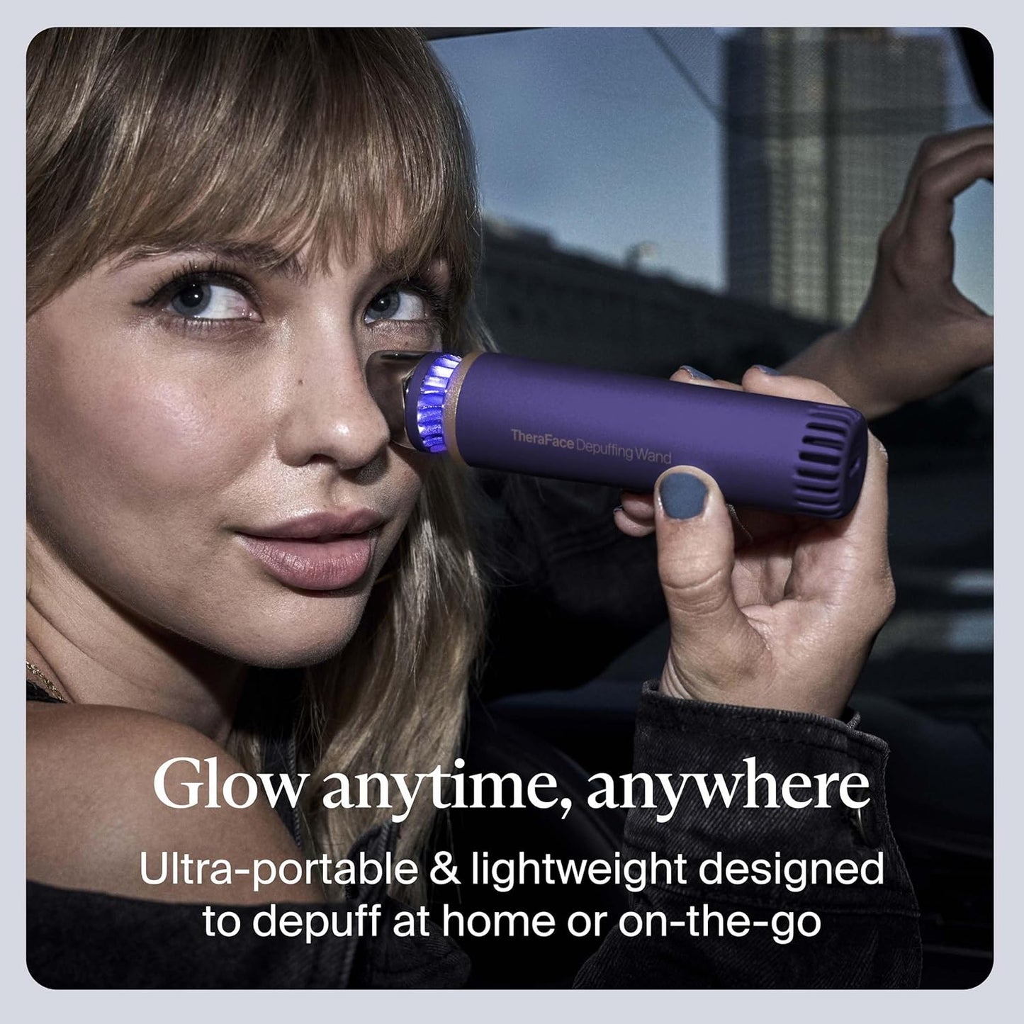 Therabody TheraFace Depuffing Wand – Cold and Heat Skincare Treatment to Depuff and Glow; Beauty Wand, Face Roller and Eye Massager for Eye Puffiness, Dark Circles and Skin Radiance (Indigo)