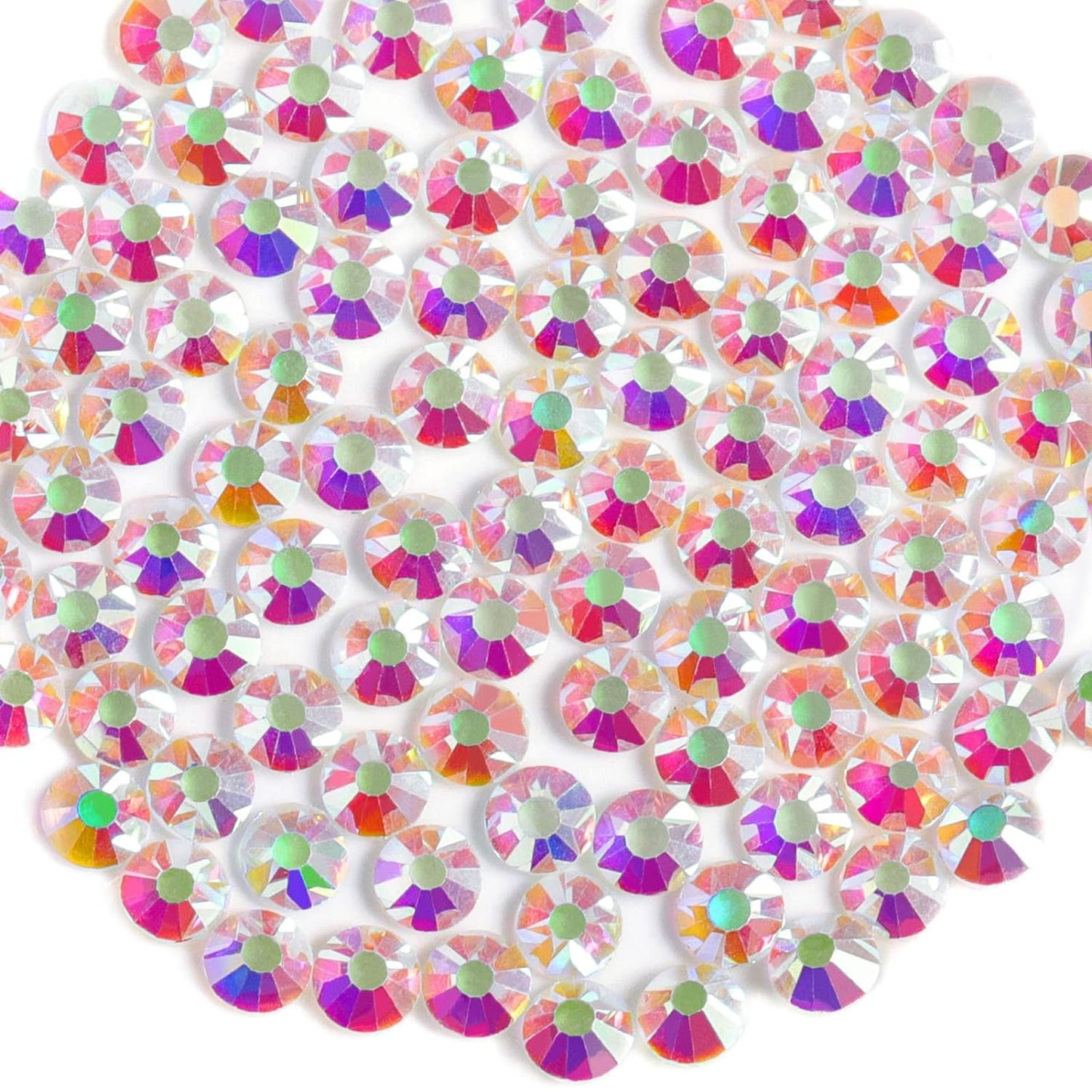 Beadsland 1440 Pieces Flat Back Crystal Rhinestones Round Gems, Transparent AB,SS16,3.8-4.0mm