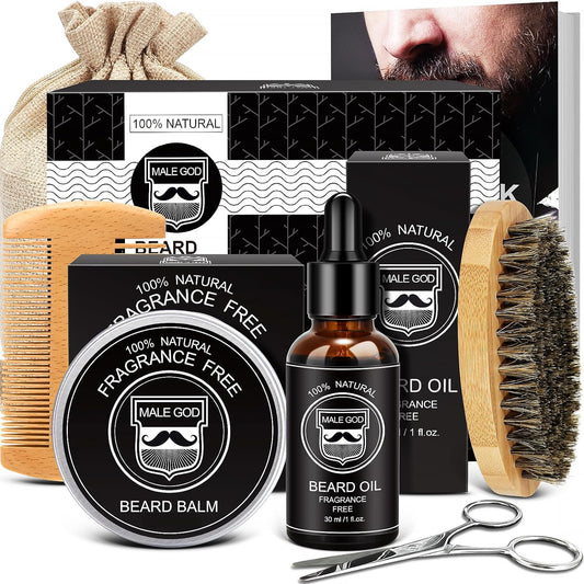 MALE GOD Beard Kit w/Natural Ingredients, Suitable for All Skin, Birthday Gifts | Anniversary | Christmas Gifts | Mens Stocking Stuffers | Gifts for Men, Him, Husband, Boyfriend, Dad, Friends