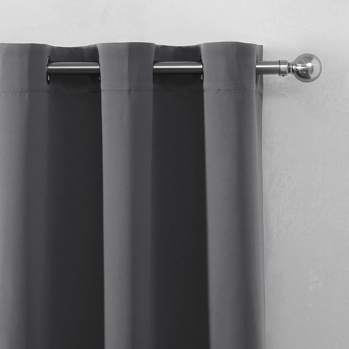 LEMOMO Grey Blackout Curtains/52 x 84 Inch/Set of 2 Panels Thermal Insulated - Image 7