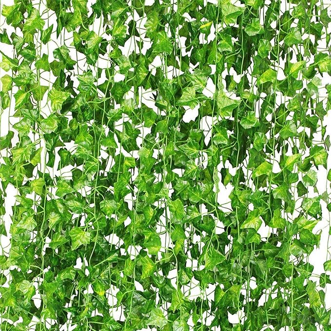 CQURE 36 Pack 252Ft Artificial Ivy Garland, Fake Vines Leaf Garland Green by CQURE
