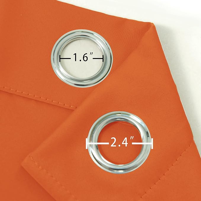 LEMOMO Blackout Curtains 42 x 84 inch/Orange Curtains Set of 2 Panels/Thermal - Image 5