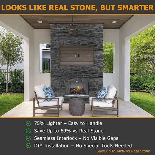 ROOMTEC 1-Pack Faux Stone Wall Covering Panels - Image 4