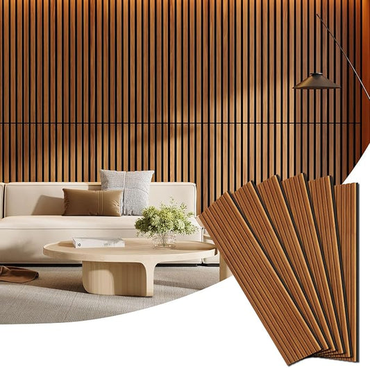 6 Pack Wood Panels for Wall, 47.24" x 12.79" Acoustic Wood Slat Wall Panel for by Vellorise