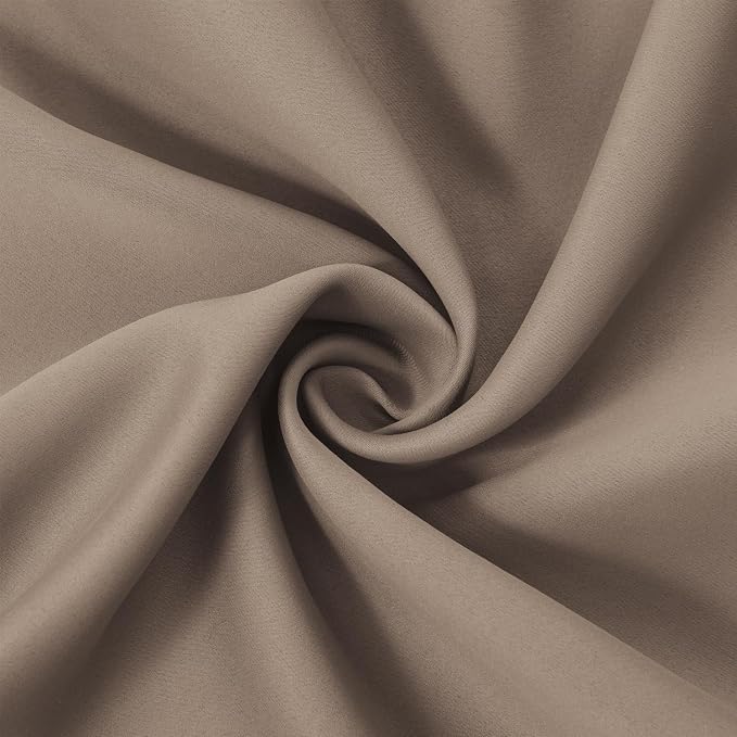 LEMOMO Cappuccino Blackout Curtains/52 x 45 Inch Length Set of 2 Panels Grommet - Image 5