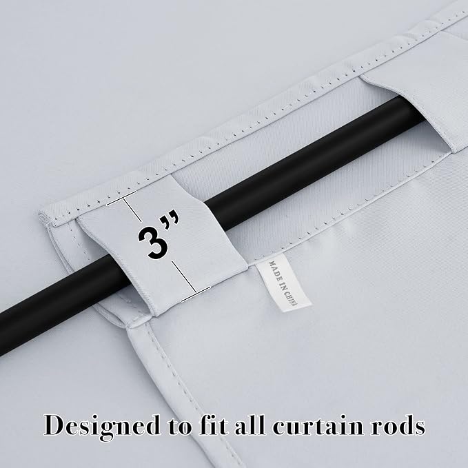 RYB HOME Living Room Window Curtains, Back Tab 2 Hanging Top, Thermal Insulated - Image 6