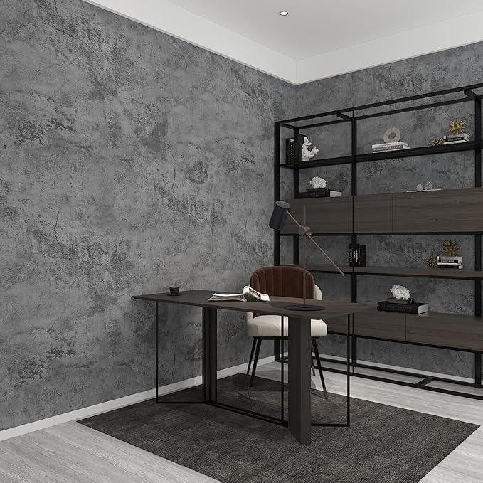 3yecao 16"×708" Large Size Thick Big Roll Faux Dark Blue Grey Concrete - Image 6