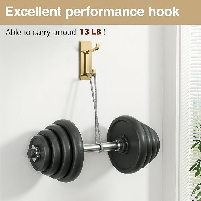 Self Adhesive Wall Hooks for Hanging: Extra Strong 13 LB, Hook for Coat - Image 2