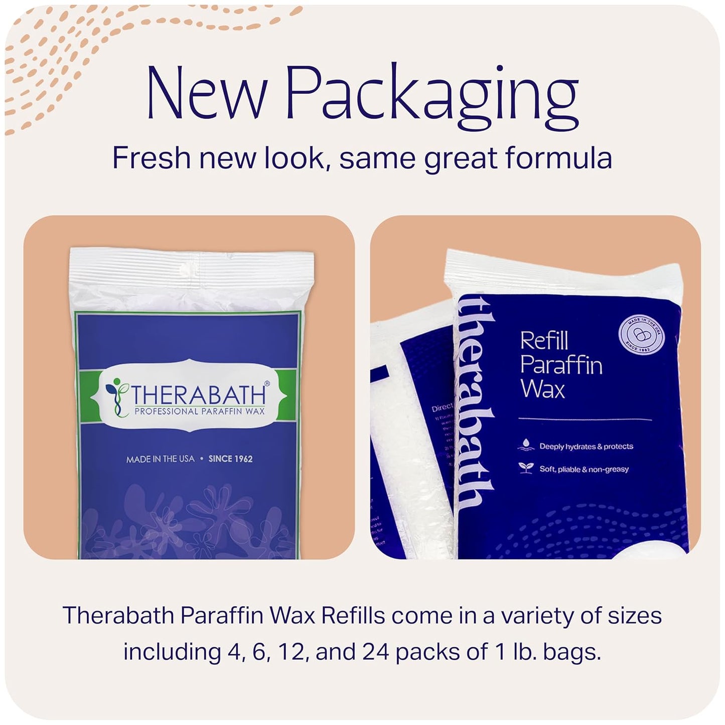 Therabath Paraffin Wax Refill - Thermotherapy - Use to Relieve Arthritis Discomfort, Stiff Muscles, & Dry Skin - For Hands, Feet, Body - Deeply Hydrates & Protects - Made in USA, 6 lb. Vanilla Cupcake