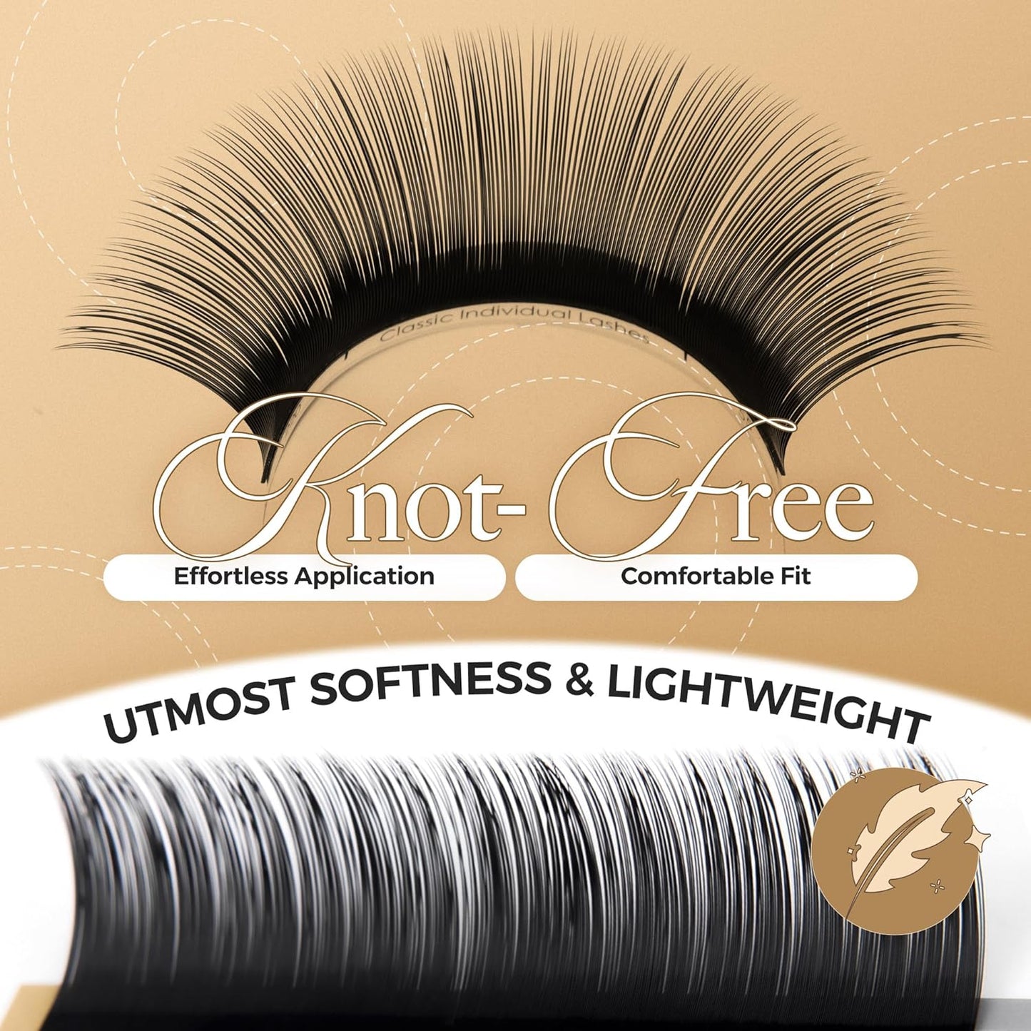 LASHVIEW 0.20 Thickness Silk Fake Eyelash D Curl 12mm Extensions Thick Lashes Natural Individual Semi-Permanent Eyelashes Application for Professional Salon Use