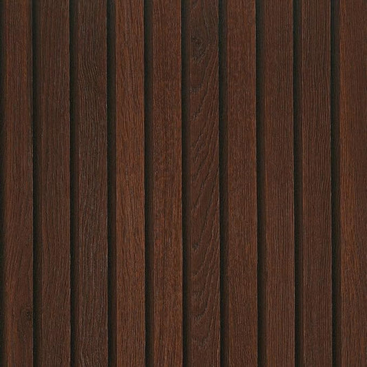 FunStick 16"x472" Brown Wood Slats Peel and Stick Wallpaper Waterproof Dark by FunStick