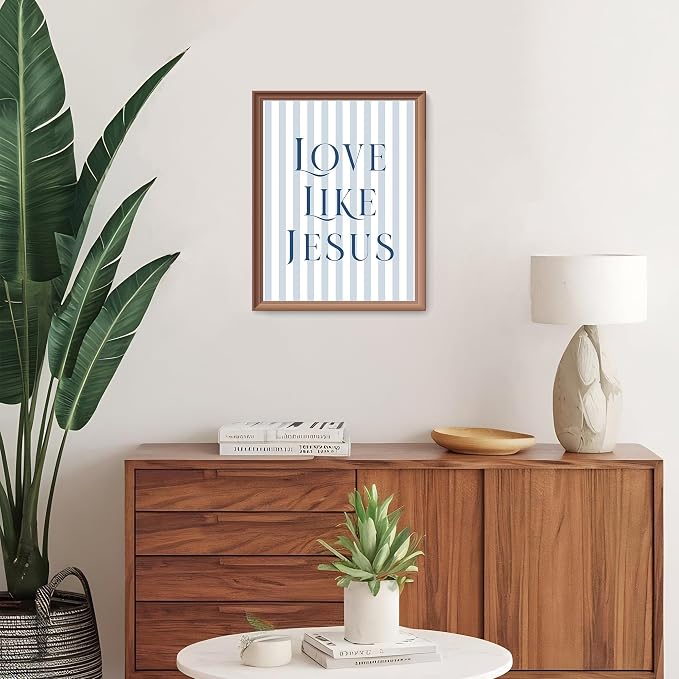 LARTSFRO Coquette Navy Blue Bow Jesus Wall Art Decor Posters, Inspirational - Image 6