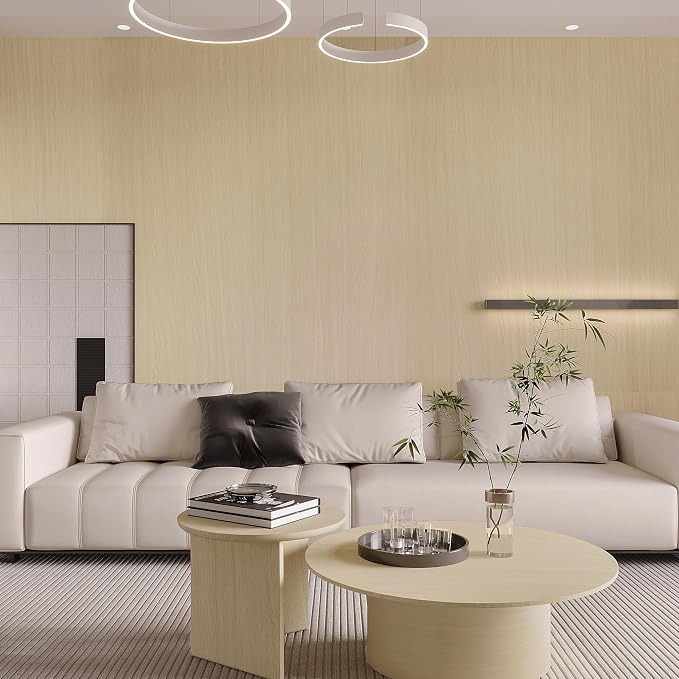 BOMENG Large White Oak Wood Contact Paper Peel and Stick Light Oak Wallpaper - Image 6