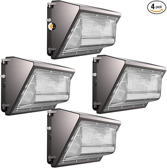 Lightdot 4Pack 100W LED Wall Pack Lights, 100-277v Dusk to Dawn by LightdotLighting