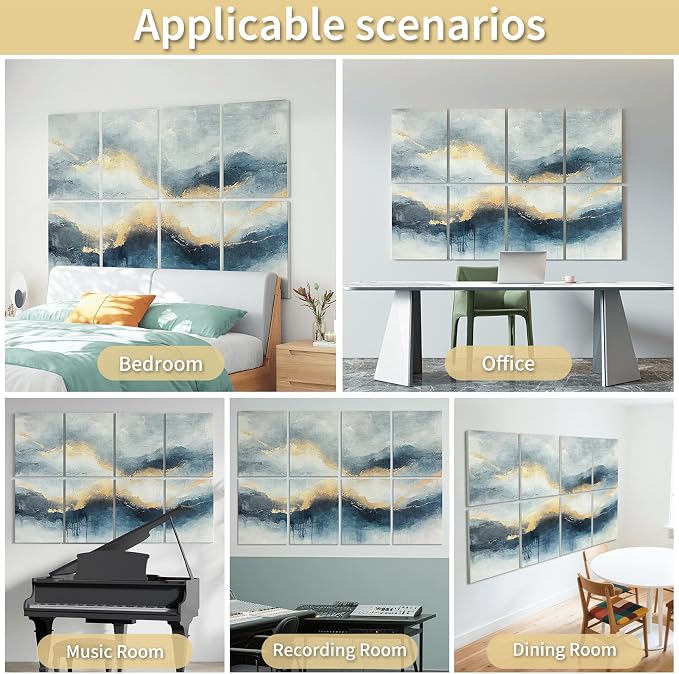 Art3d Soundproof Wall Panels 48"x32", Sound Absorbing Decorative Wall Panels - Image 2
