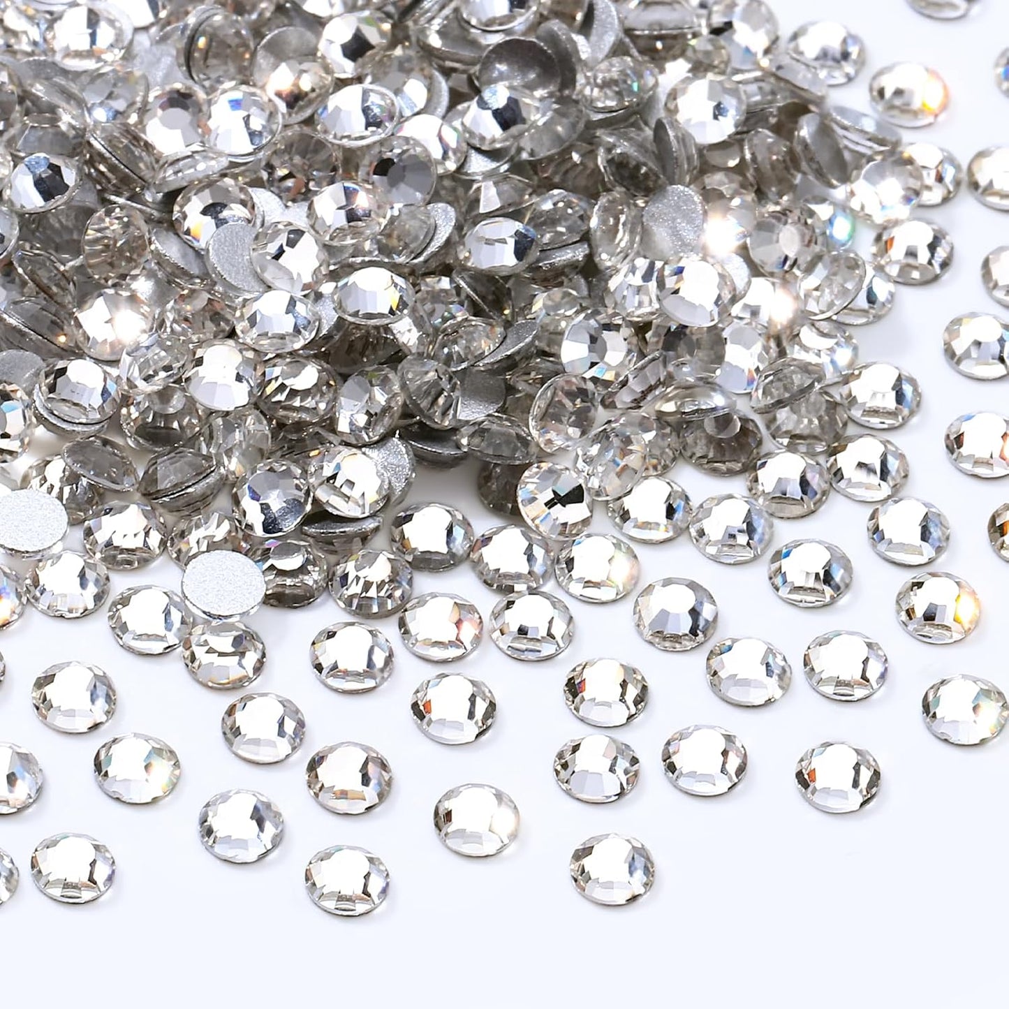 Crystal Clear Flatback Rhinestones, Glass Rhinestones for Nail Art and Craft, Glue Fix, Loose Crystal Gemstones(Crystal, SS4, 1440pcs, 1.5-1.7mm)
