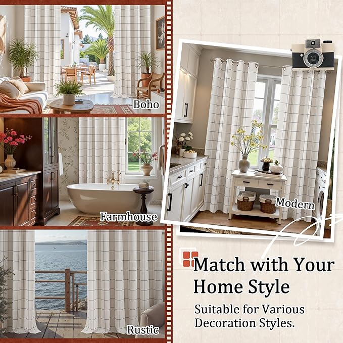 Lajode Plaid Patterned Curtains Thermal Insulated - Image 8