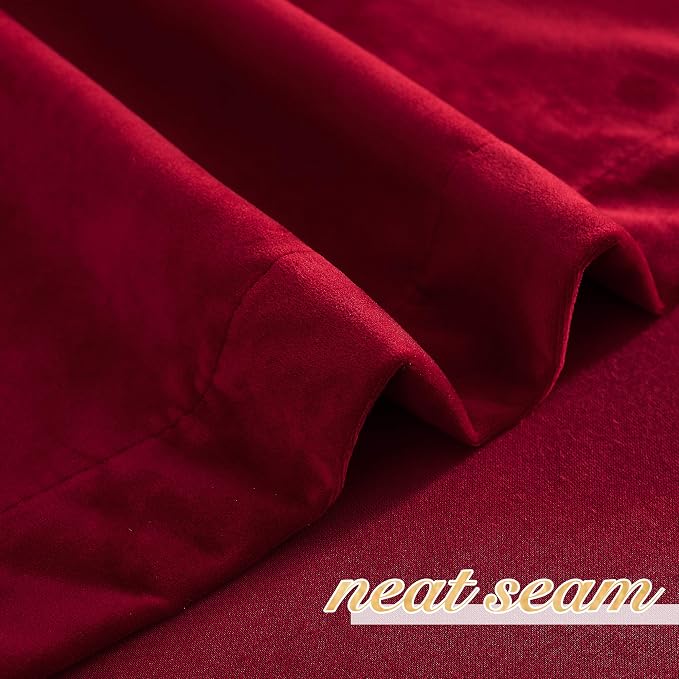 NICETOWN Christmas Red Velvet Curtains and Drapes, Extra Long Elegant Wall - Image 6