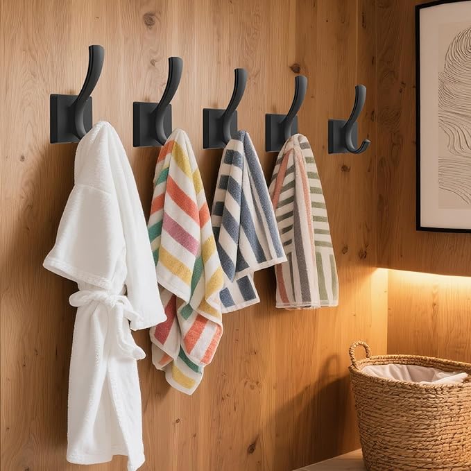 TOFIIGREM Black Wall Hooks Coat Hook, Towel Hooks Robe Hook - Image 3
