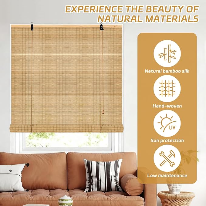 Bamboo Blinds for Interior Windows 36 Wide - Image 4