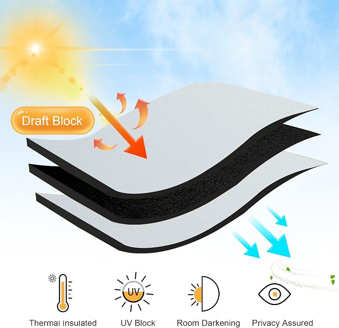 RYB HOME Blackout Curtains for Bedroom, Privacy Thermal Insulating Window - Image 3