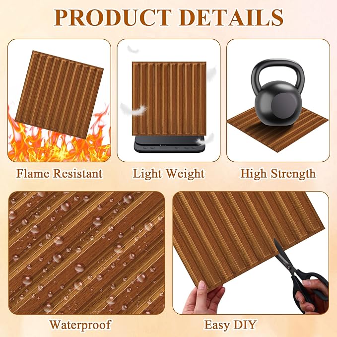 Nuanchu 32 Pcs 3D Wall Panels for Interior Wall Decor, 32 Sq. ft Coverage - Image 3