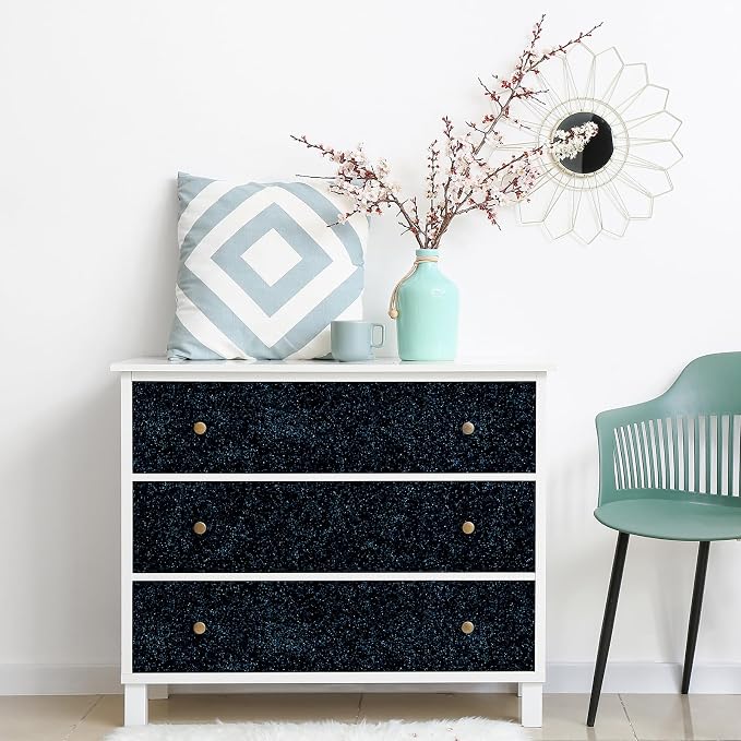 CHIHUT 15.7''x236'' Dark Blue Glitter Contact Paper - Image 3