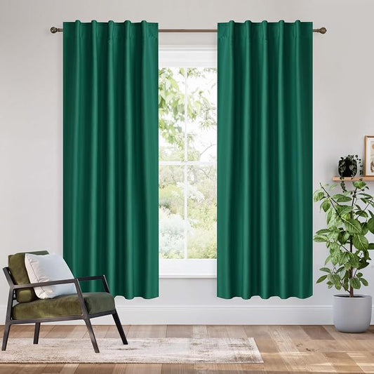 RYB HOME Bedroom Blackout Curtains 72 inches Long, 100% Blackout Thermal by RYBHOME