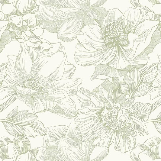 Ismoon Vintage Floral Wallpaper Peel and Stick Beige and Green Contact Paper by Ismoon