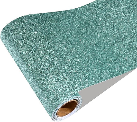 CRE8TIVE Light Teal Glitter Wallpaper Border Sparkle Glitter Wallpaper Stick by CRE8TIVE