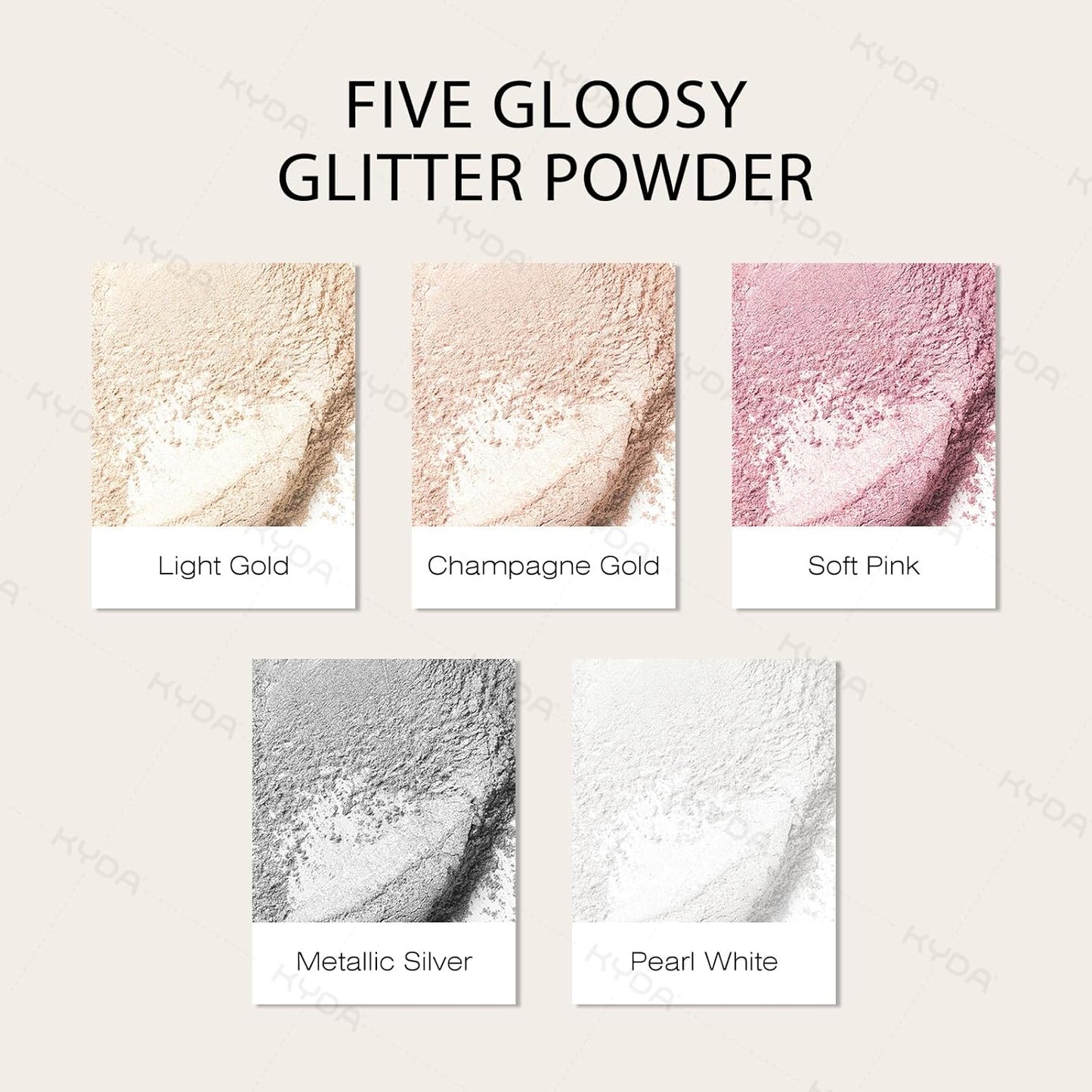 KYDA Highlighter Powder Spray, High Gloss Glitter Spray, Sparkling Powder Makeup, for Face and Body Glitter Cosmetic-Champagne Gold