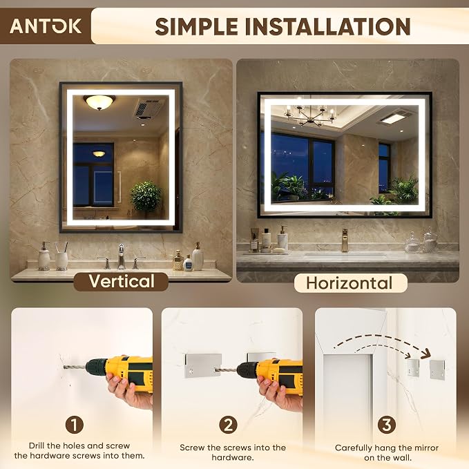 Antok 72X36 LED Bathroom Mirror - Image 7