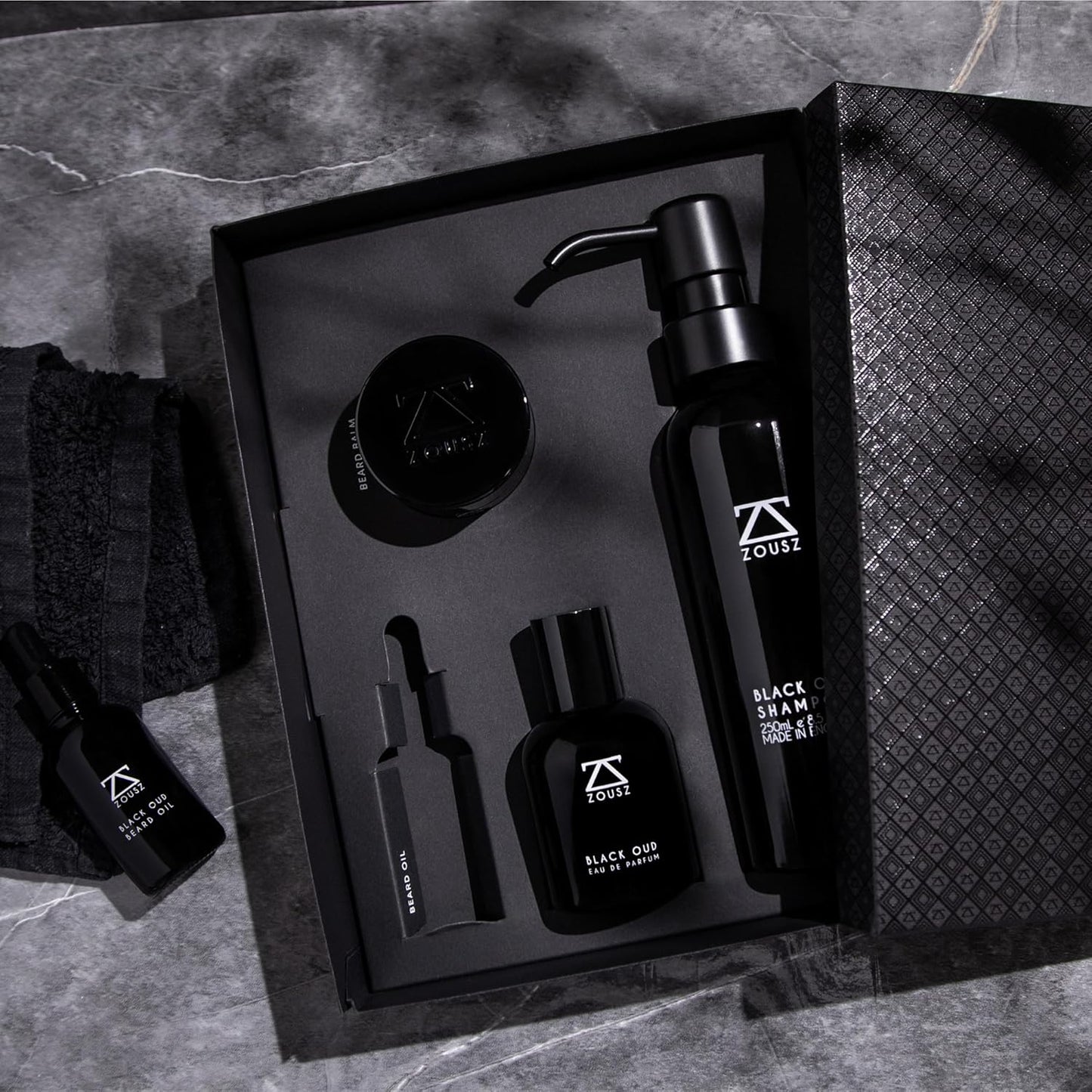 Black Oud Beard Oil for Men – Natural Beard Growth Oil with Argan & Avocado Oils – Sandalwood Scent – Softens, Strengthens & Conditions Facial Hair – 30ml Bottle