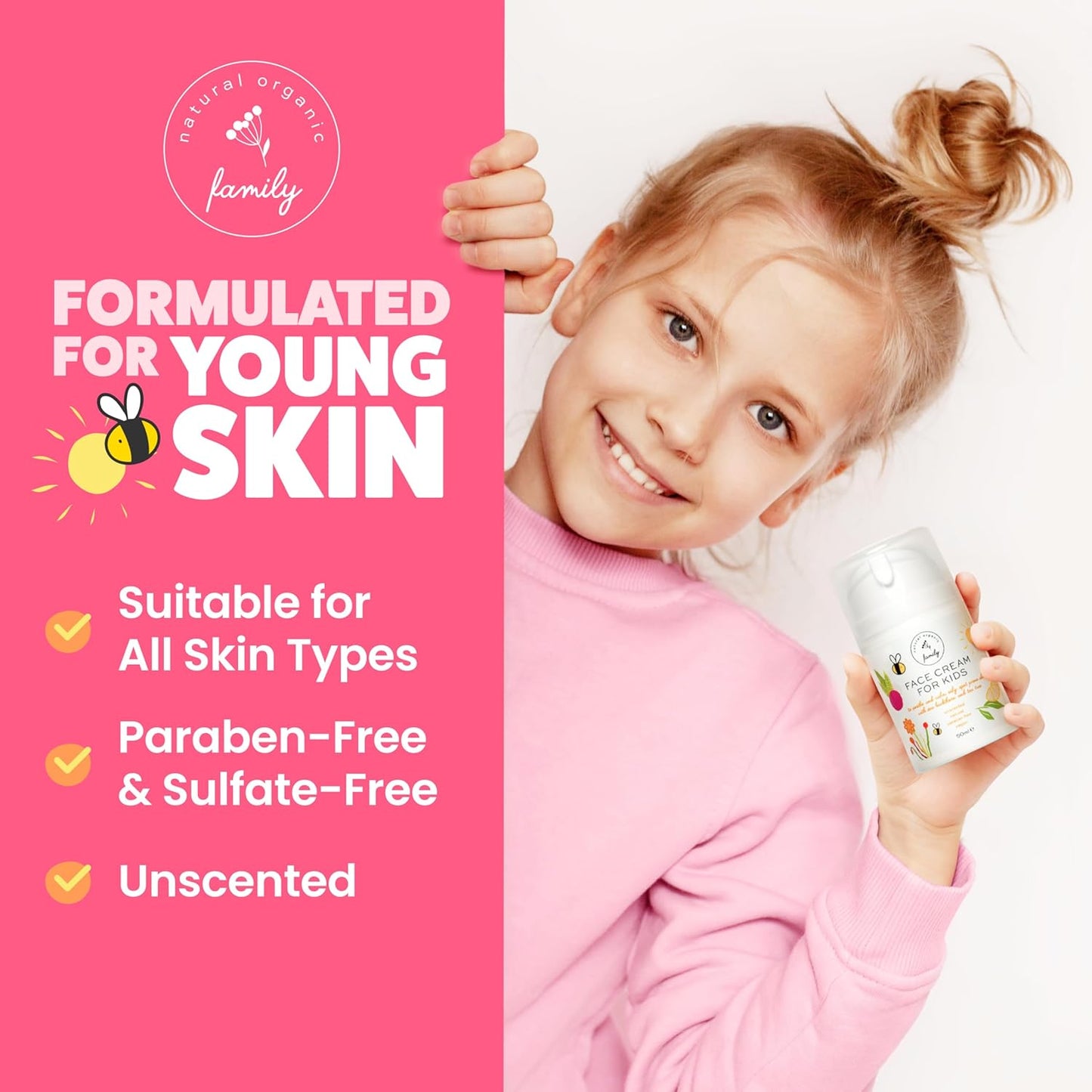 Award-Winning Kids Face Cream - Gentle & Calming Moisturizer with Natural Ingredients for Sensitive & All Skin Types - Fragrance-Free