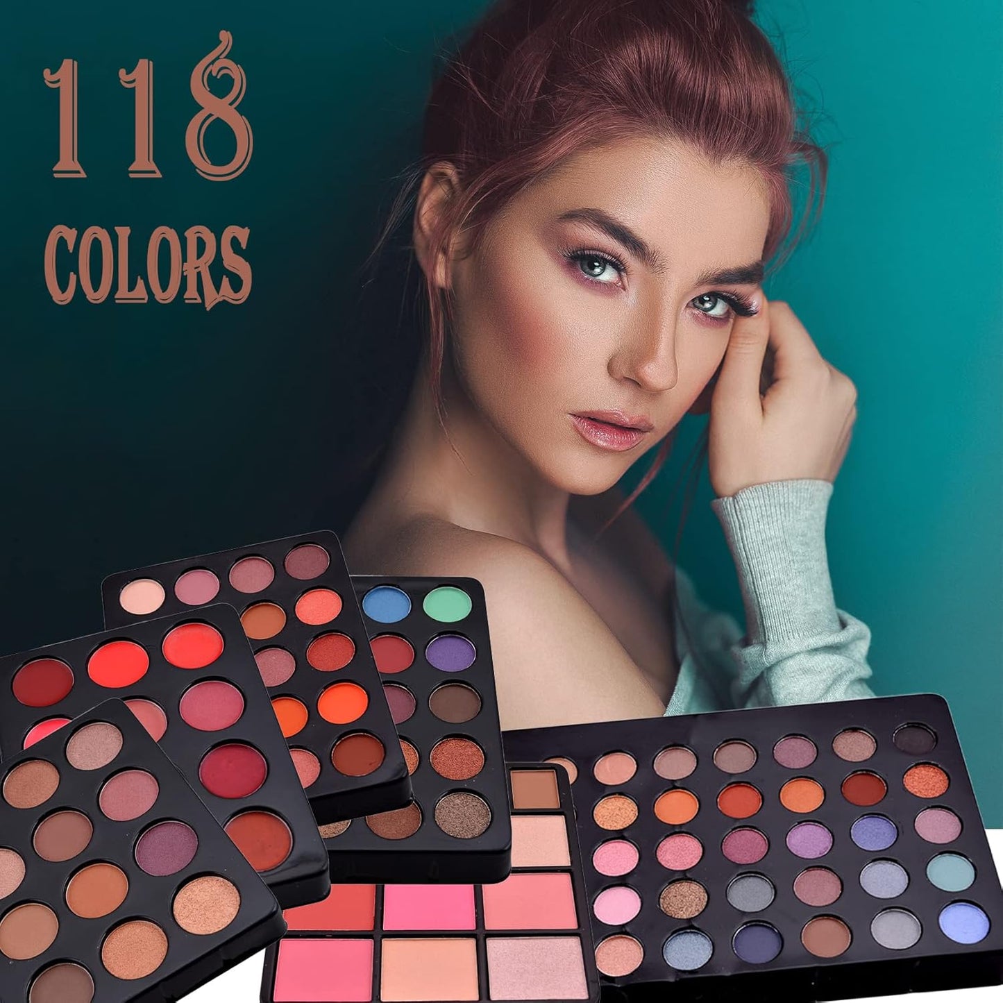 118 Colors Makeup Kit All-in-one Makeup Set, Cosmetic-Gift for Women -Include Makeup Brush Set, Eyeshadow Palette, Brow Powder, Eyebrow Pencil, Lip brush -(Multicolor 101)
