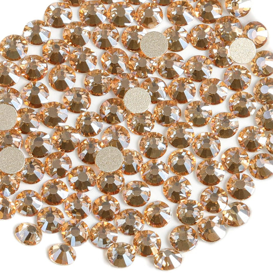 Beadsland 1440 Pieces Flat Back Crystal Rhinestones Round Gems,Golden Shadow,SS8,2.3-2.5mm