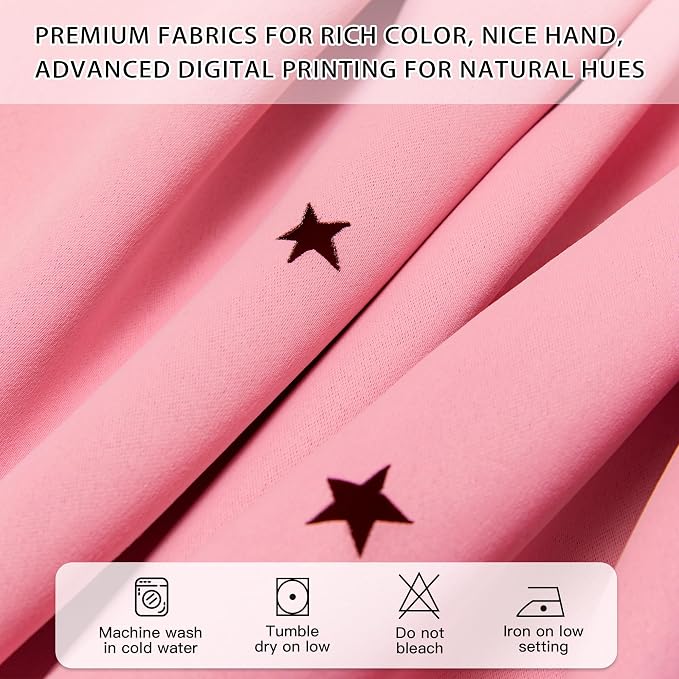XiDi Pink Blackout Curtains, Room Darkening Curtains - Image 5
