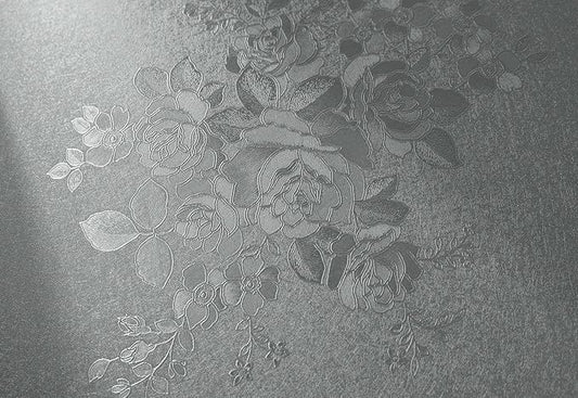 Grey Floral Peel and Stick Wallpaper Embossed Contact Paper 17.7 inch x by lenify