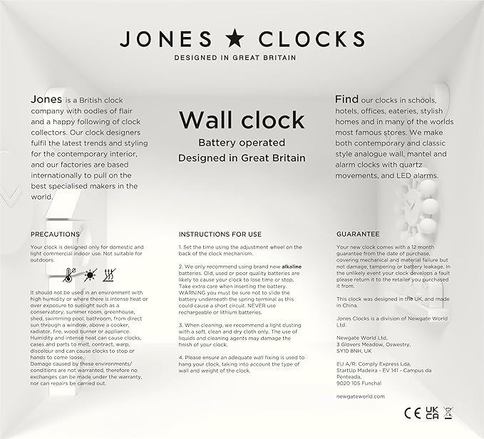 JONES CLOCKS® Marvel wall Clock | Modern Retro Rounded Square Clock | 10 inch | - Image 9