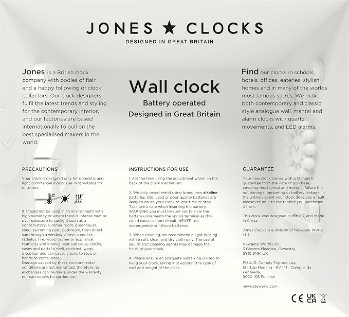 JONES CLOCKS® Movie wall Clock | Retro Rectangular Clock | 10 inch | Mocha - Image 8